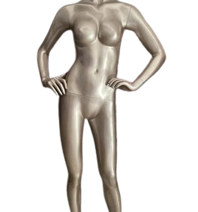Gold Female Mannequin with Hands on Waist for Fashion Store Display