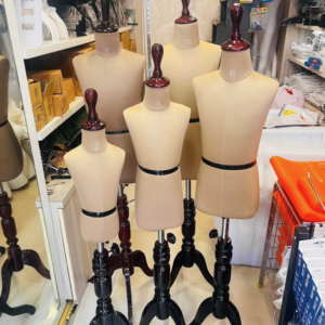 Beige Child Dress Form with Wooden Stand for Kidswear Display & Tailoring